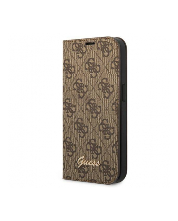 Guess 4G Metal Camera Outline Booktype Case - Etui iPhone 14 Pro Max (brązowy)