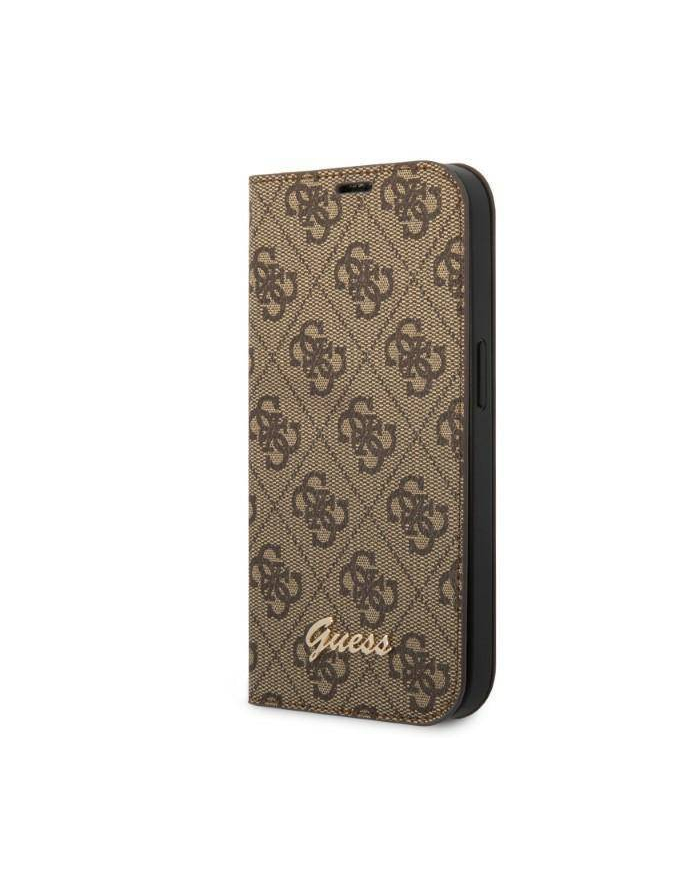 Guess 4G Metal Camera Outline Booktype Case - Etui iPhone 14 Pro Max (brązowy) główny