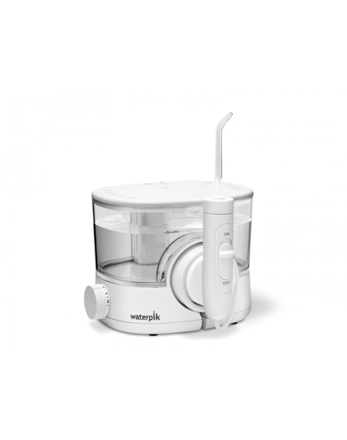 Waterpik WF-11 ION biały Zasilanie: akumulatorowe | Akcesoria: 6 końcówek | Zbiornik wody w uchwycie: nie główny