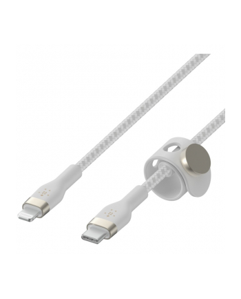 Belkin CAA011bt2MWH BOOST CHARGE™ USB-C do LTG silikonowy w oplocie 2m biały