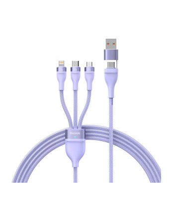 Baseus Flash Series 2 USB 3w1, USB-C + micro USB + Lightning, 100W, 1.5m (fioletowy) nr 2
