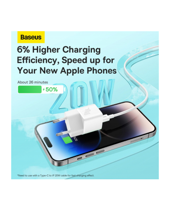 Baseus GaN5 20W Mini (biała) ładowarka sieciowa