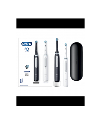 Oral-B iO Series 4 Duo biały/czarny Rodzaj: czerwonyacyjna | Oscylacyjno-czerwonyacyjne:| Zasilanie: akumulatorowe | Akcesoria: