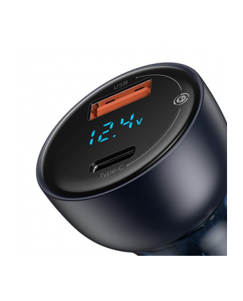 ładowarka Ładowarka samochodowa Baseus Particular Digital Display z wyświetlaczem, USB + USB-C, QC3.0+PD, 5A, 65W (szara) nr 1