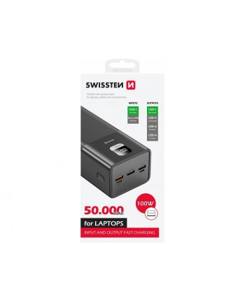 Swissten Power Line 50000 mAh 100W Power Delivery czarny