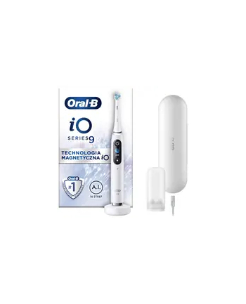 Oral-B iO 9 biały Rodzaj: magnetyczne | Oscylacyjno-czerwonyacyjne:| Zasilanie: akumulatorowe | Akcesoria: