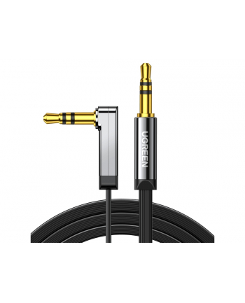 UGREEN kątowy miniJack 3,5mm AUX płaski 2m (czarny)