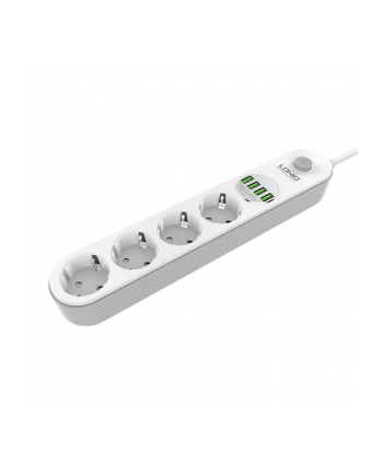 Listwa zasilająca z 4 gniazdami AC, 4x USB, LDNIO SE4432, 2m (biała)