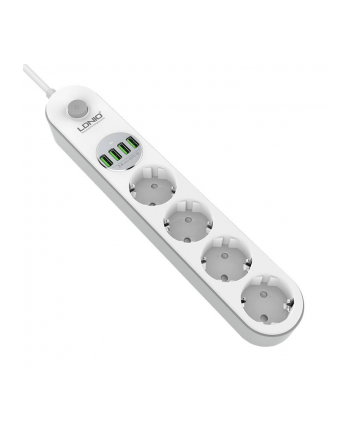 Listwa zasilająca z 4 gniazdami AC, 4x USB, LDNIO SE4432, 2m (biała)
