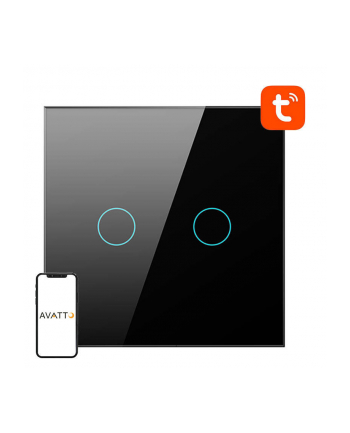 Avatto TS02-(wersja europejska)-B2 Podwójny TUYA (czarny)