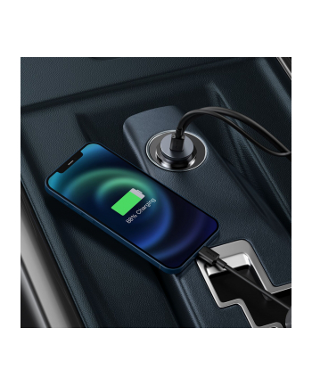 Baseus Share Together z przedłużaczem, 2x USB, 2x USB-C, 120W (szara) ładowarka samochodowa