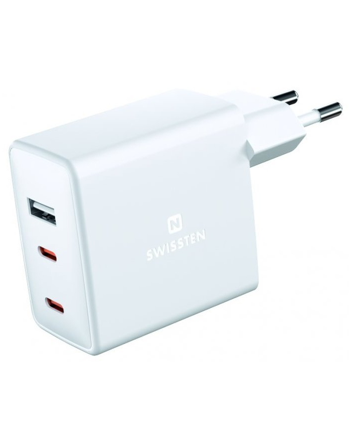 Swissten GaN 2x USB C + USB 70 W Power Delivery Biała główny