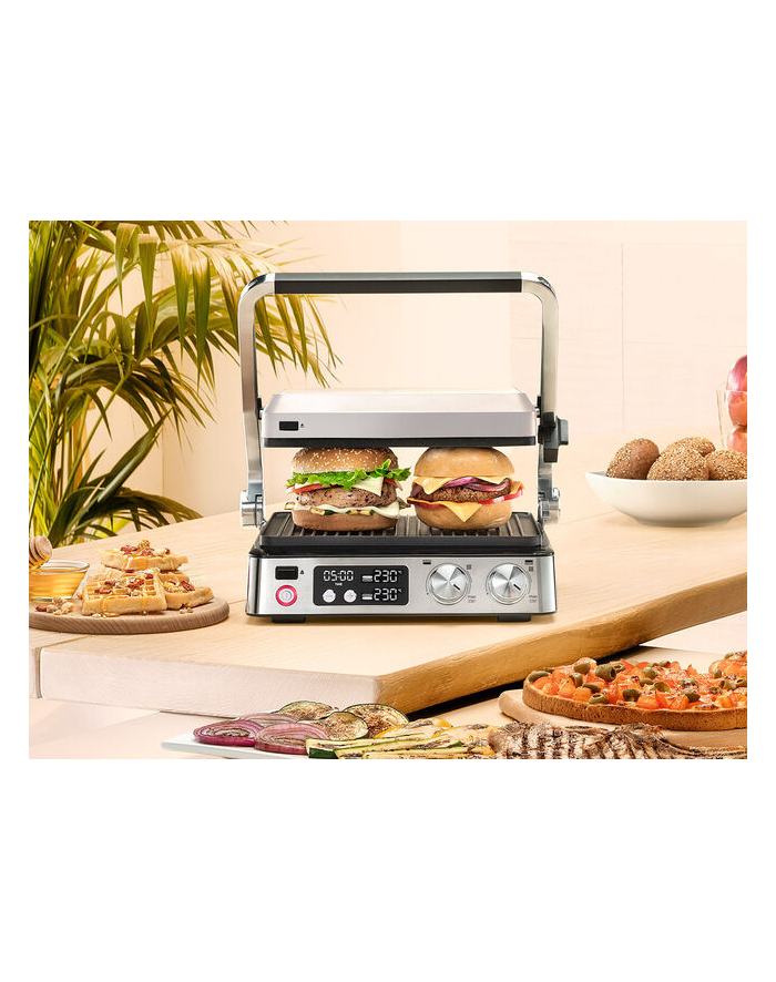 Braun Multigrill 7 CG7044 Grill kontaktowy| Moc [w]: 2000 | Kolor: czarny/inox | płytki: 1 grillowa, 1 płaska, 2 do gofrów | Wymiary [wys.x gł.x szer. cm]: 36,5x31,5x17,3 główny