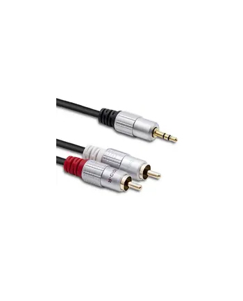 Qoltec 2x RCA / Mini Jack 3.5mm| 1m | Czarny
