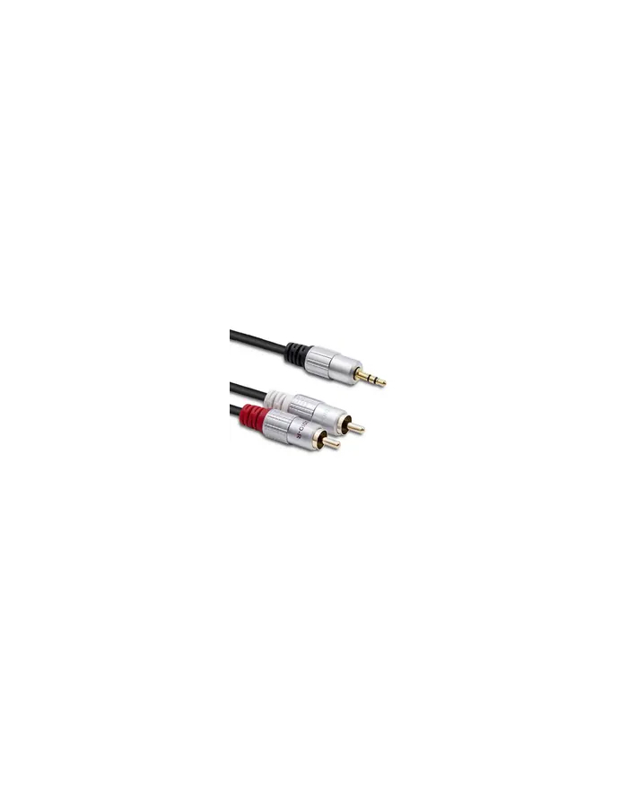 Qoltec 2x RCA / Mini Jack 3.5mm| 1m | Czarny główny