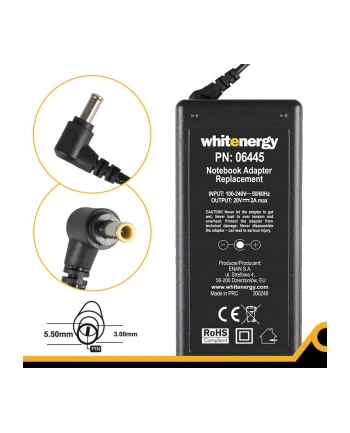 Whitenergy zasilacz 20V/2A 40W wtyczka 5.5x3.0mm + pin Samsung