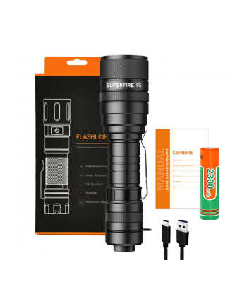 Latarka Superfire F5, 1100lm, USB
