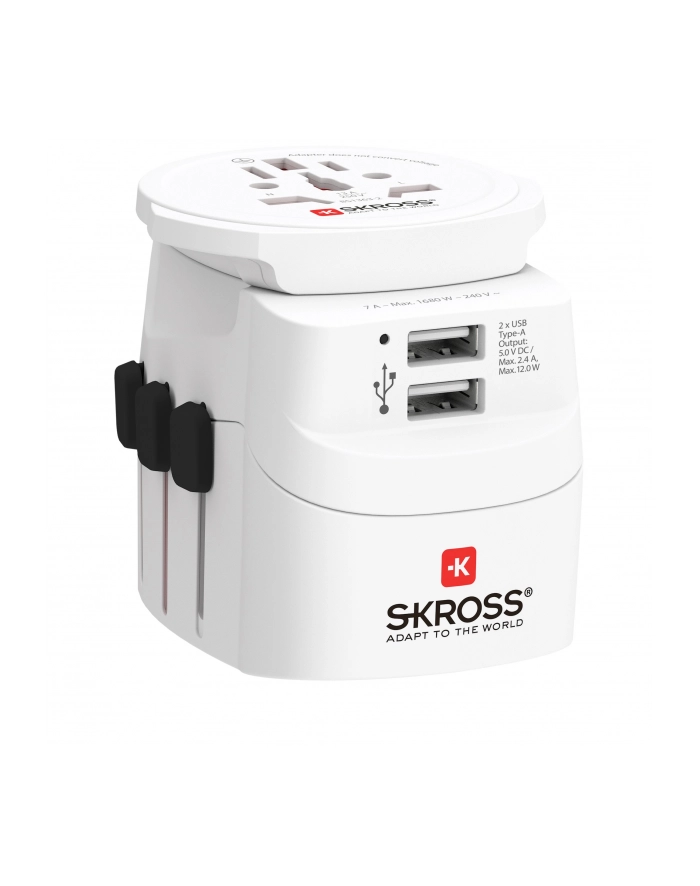 Skross Pro Light USB World (2xA) Adapter Podróżny główny