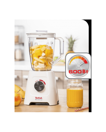 Tefal BL420131 biały Moc [W]: 600 | Rodzaj dzbanka: Szkło | Pojemność [l]: 1,25 | Ilość stopni prędkości: 2 | Kolor: biało-srebrny nr 2