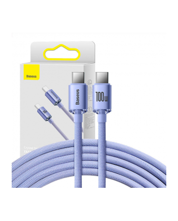 Baseus USB-C - USB-C Crystal Shine, 100W, 1.2m (fioletowy) nr 2