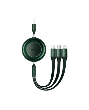 Kabel USB 3w1 Baseus Bright Mirror 2, micro USB / Lightning / USB-C, płaski, 3.5A, 1.1m (zielony) nr 2