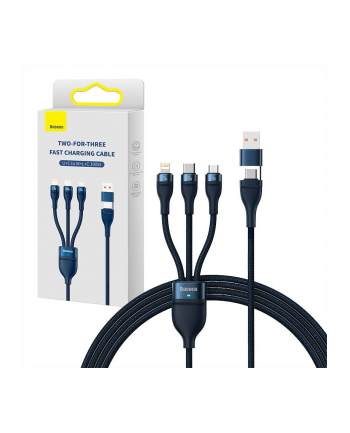 Baseus Flash Series 2 USB 3w1, USB-C + micro USB + Lightning, 100W, 1.2m (niebieski) nr 2
