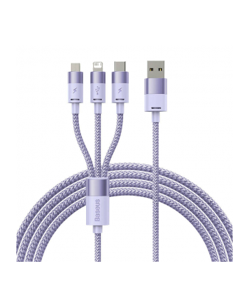 Baseus StarSpeed USB 3w1, USB-C + micro USB + Lightning, 3,5A, 1.2m (fioletowy) nr 2