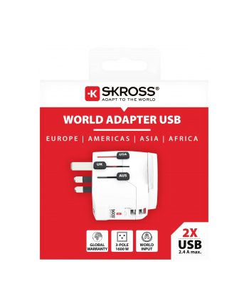 Skross Pro Light USB World (2xA) Adapter Podróżny