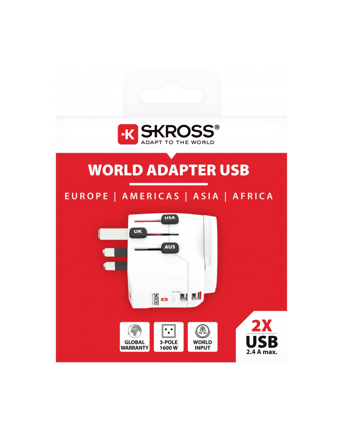 Skross Pro Light USB World (2xA) Adapter Podróżny główny