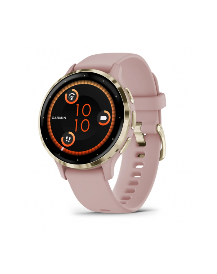 Garmin Venu 3s jasnozłota ramka z paskiem w kolorze dust rose główny