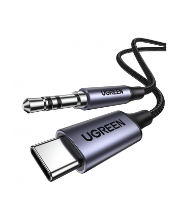 UGREEN miniJack 3,5mm AUX - USB-C 1m szary