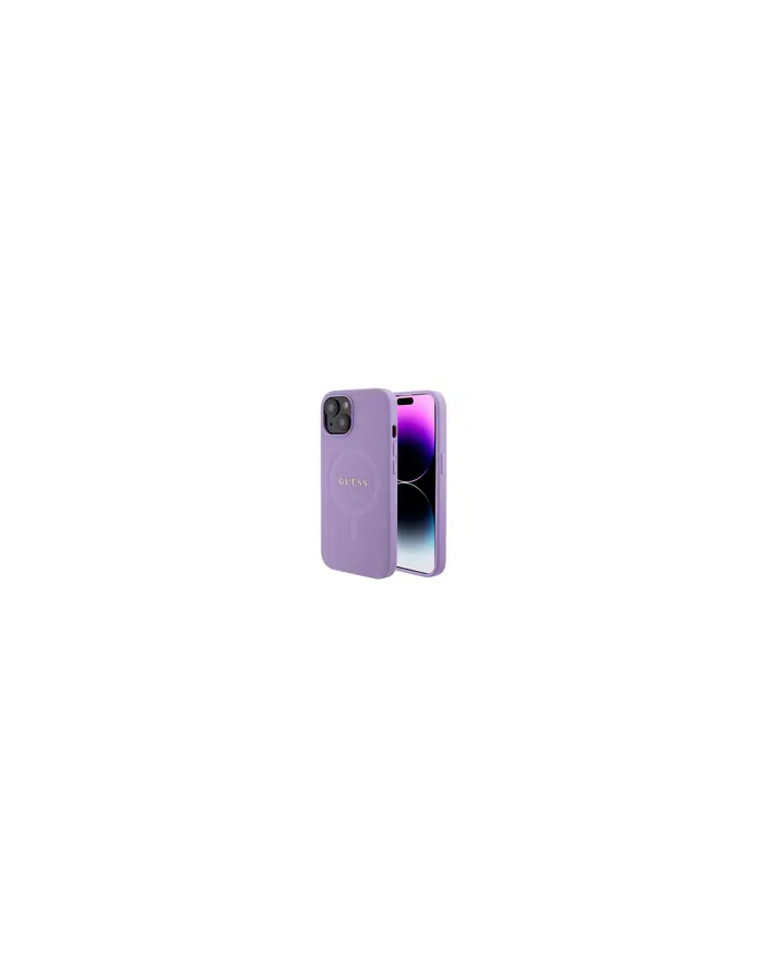 Guess Saffiano MagSafe - Etui iPhone 15 (fioletowy) główny