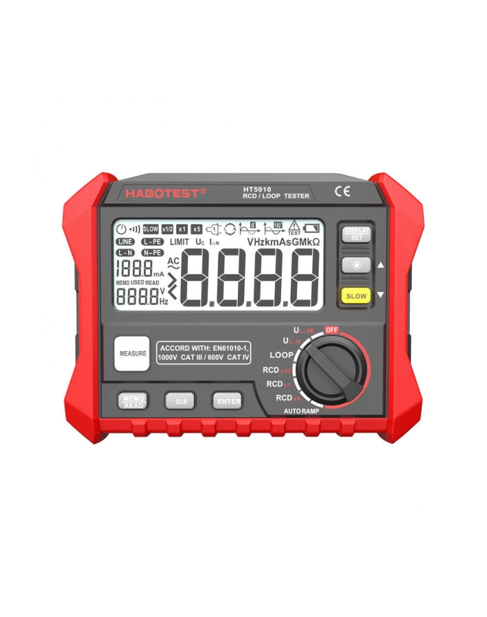 Habotest HT5910 tester wyłączników różnicowoprądowych / rezystancji główny