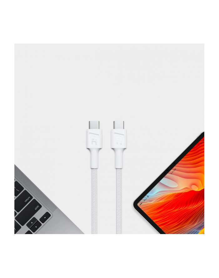 Green Cell PowerStream USB-C Typ C 30cm, Power Delivery 60W, Quick Charge 3.0 Biały główny