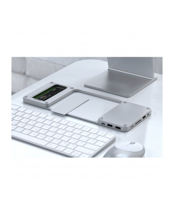 Satechi Slim Dock do iMac 24'' USB-C (USB-C 10Gb, USBA-A 10Gb, 2x USB-A, czytnik kart micro/SD, kieszeń na NVMe SATA) (srebrny)