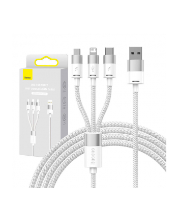 Baseus StarSpeed USB 3w1, USB-C + micro USB + Lightning, 3,5A, 1.2m (biały) nr 2