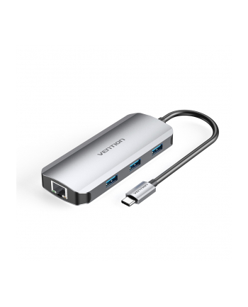 Vention USB-C do HDMI, 3x USB 3.0, Ethernet RJ45, PD, 15cm Stacja dokująca USB-C - HDMI, 3x USB 3.0, Ethernet, PD