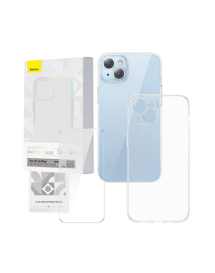 Baseus Corning zestaw ochronny przeźroczyste etui i szkło hartowane do iPhone 14 Plus główny