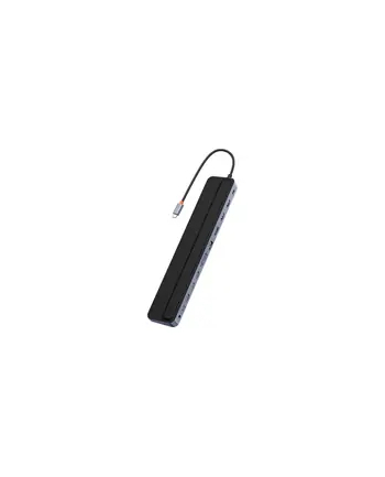 Baseus EliteJoy Gen2 12w1 USB-C do 2x HDMI + 3x USB 3.0 + PD + DP + SD/TF + RJ45 + Type-C + 3.5mm (ciemny szary) nr 1