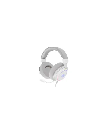 Genesis Neon 764 RGB białe słuchawki nauszne | przewodowe | mikrofon ruchomy | białe | 2.2 m | regulacja głośności | USB 2.0