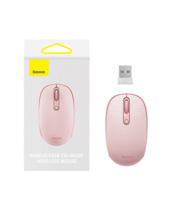 Baseus F01B Baby Pink Baseus F01B Tri-Mode Wireless Mouse Baby Pink