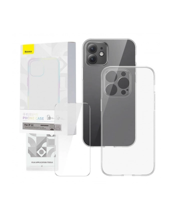 Baseus Corning zestaw ochronny przeźroczyste etui i szkło hartowane do iPhone 12