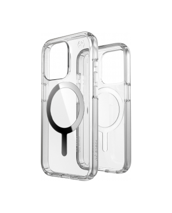 Speck Presidio Perfect-Clear MagSafe - Etui iPhone 15 Pro Max (Clear / Chrome Finish / Serene Silver)