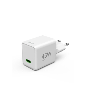 Hama Supermini 45W GaN PD/QC 1x USB-C biała ładowarka sieciowa | USB-C | Power Delivery/Quick Charge | 45W | biała