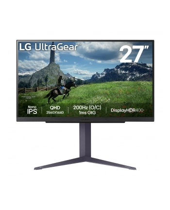 Monitor 27'' 27GS85Q-B QHD UltraGear IPS 180 Hz (O/C 200Hz), 1ms, 400cd, HDMI, DP, USB, Pivot, HAS