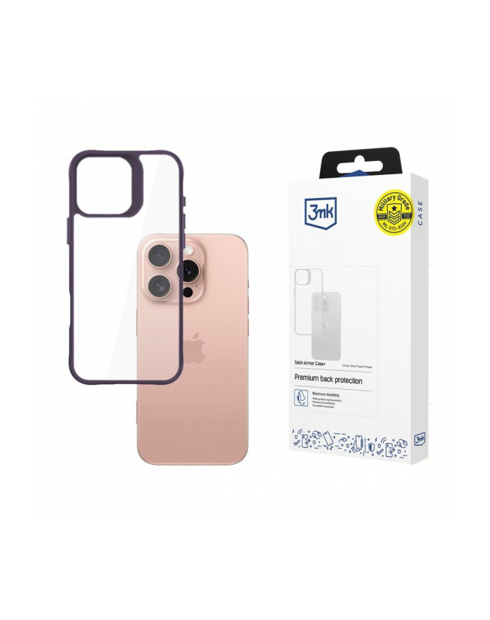 3mk Satin Armor Case+ do Apple iPhone 16 Pro fioletowy główny