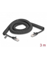 Patchcord Delock kat. 5e 3m czarny spiralny - nr 1