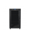 Szafa instalacyjna Rack stojąca 19'' 22U 600x600 czarna drzwi szklane LCD Lanberg (flat pack) - nr 4