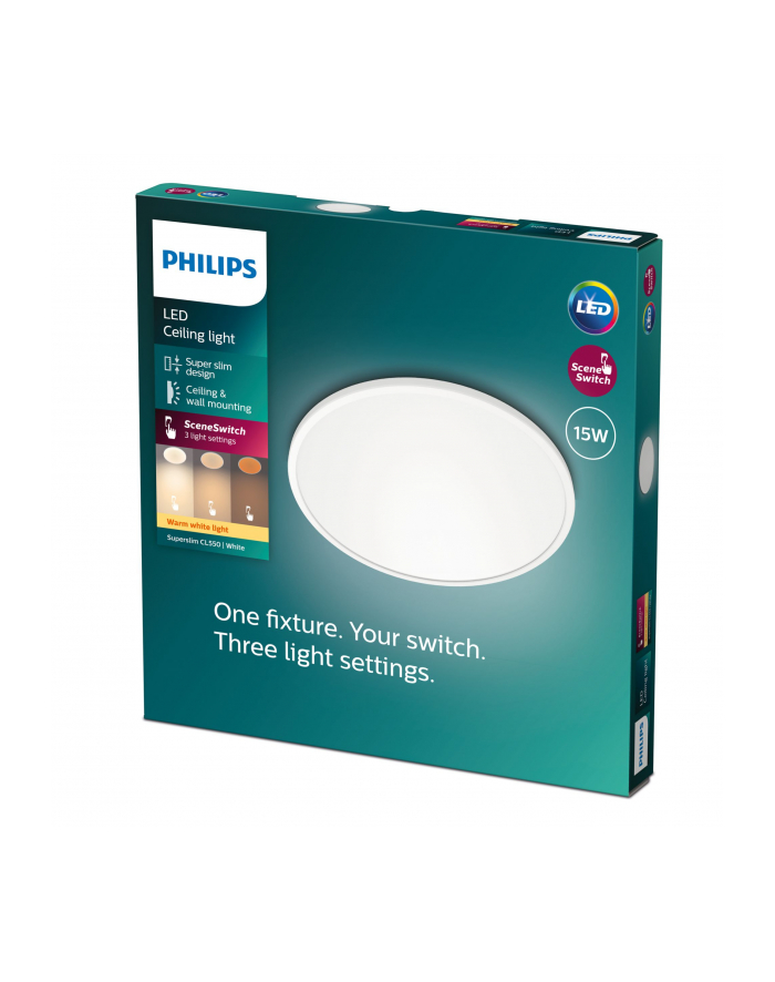 Philips Superslim CL550 SS RD 15W 27K W WV 06 8718699681012 PLAFON główny