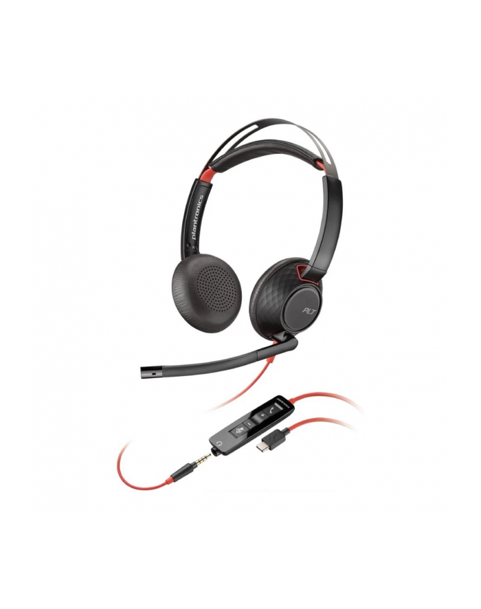 Słuchawki z mikrofonem Poly Blackwire 5220 Stereo USB-C Headset + 3,5mm jack + adapter USB-C/A główny